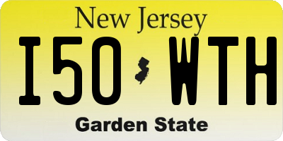 NJ license plate I50WTH
