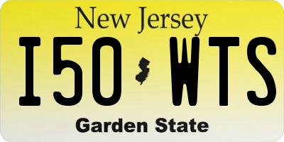 NJ license plate I50WTS