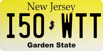 NJ license plate I50WTT
