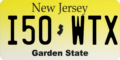 NJ license plate I50WTX
