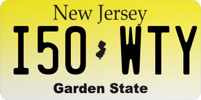 NJ license plate I50WTY