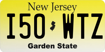 NJ license plate I50WTZ