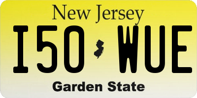 NJ license plate I50WUE