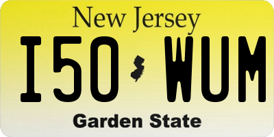 NJ license plate I50WUM