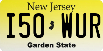 NJ license plate I50WUR