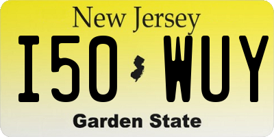 NJ license plate I50WUY