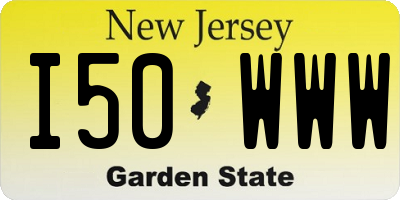 NJ license plate I50WWW