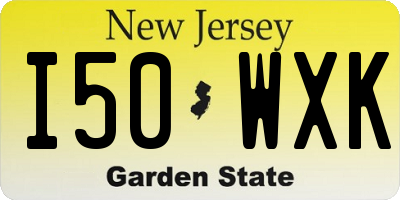 NJ license plate I50WXK