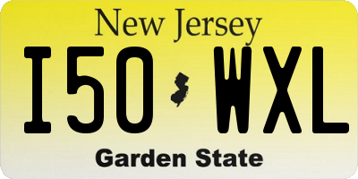 NJ license plate I50WXL