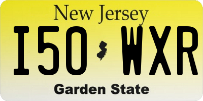 NJ license plate I50WXR
