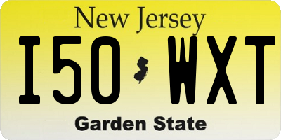 NJ license plate I50WXT