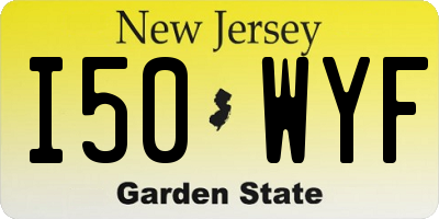 NJ license plate I50WYF