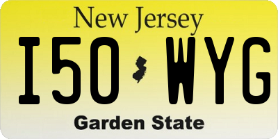 NJ license plate I50WYG