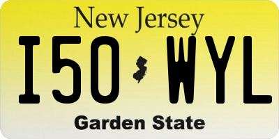 NJ license plate I50WYL