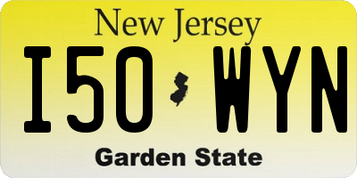 NJ license plate I50WYN
