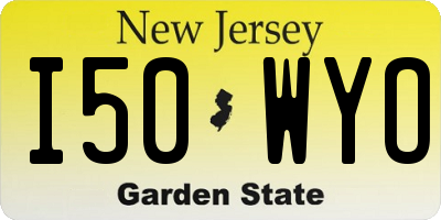 NJ license plate I50WYO
