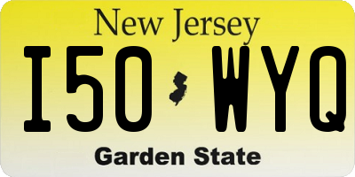 NJ license plate I50WYQ