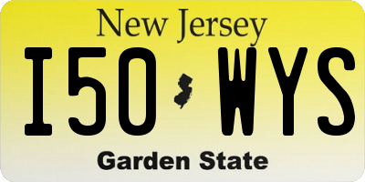 NJ license plate I50WYS