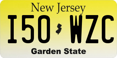 NJ license plate I50WZC