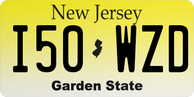 NJ license plate I50WZD