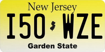 NJ license plate I50WZE