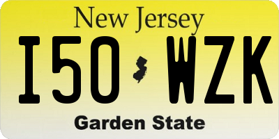 NJ license plate I50WZK