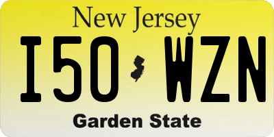 NJ license plate I50WZN