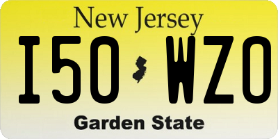 NJ license plate I50WZO