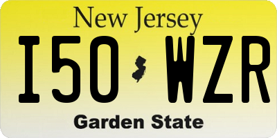 NJ license plate I50WZR