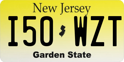 NJ license plate I50WZT