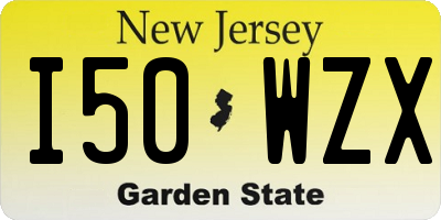 NJ license plate I50WZX