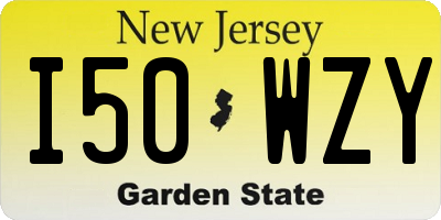 NJ license plate I50WZY