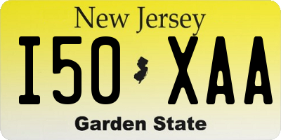 NJ license plate I50XAA