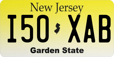 NJ license plate I50XAB