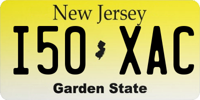 NJ license plate I50XAC