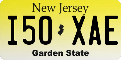 NJ license plate I50XAE