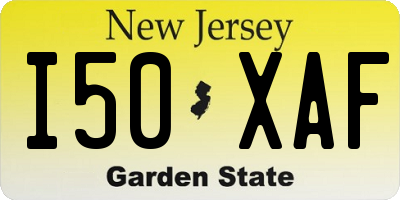 NJ license plate I50XAF