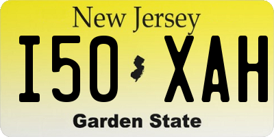 NJ license plate I50XAH