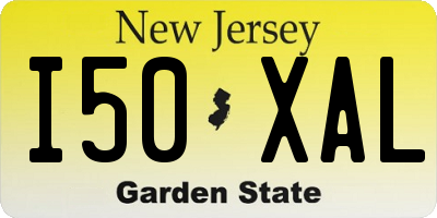 NJ license plate I50XAL