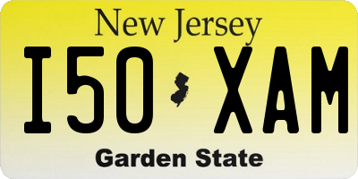 NJ license plate I50XAM
