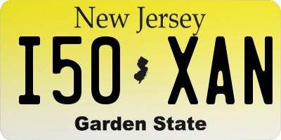 NJ license plate I50XAN