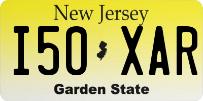 NJ license plate I50XAR