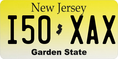 NJ license plate I50XAX