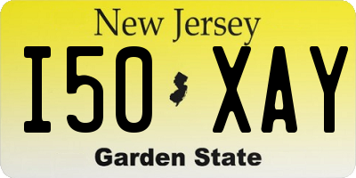 NJ license plate I50XAY