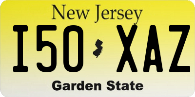 NJ license plate I50XAZ