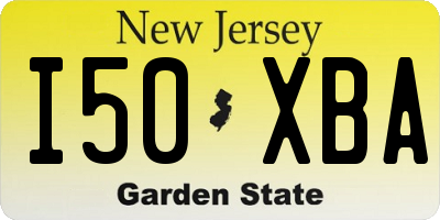 NJ license plate I50XBA