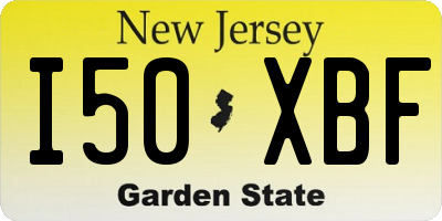 NJ license plate I50XBF