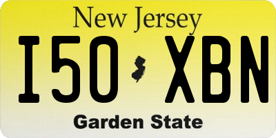 NJ license plate I50XBN