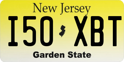 NJ license plate I50XBT