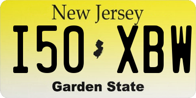 NJ license plate I50XBW